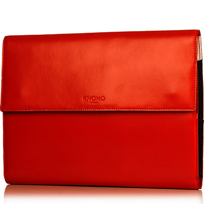 Knomo Knomad Air Leather, Portable Organiser for Tablets up to 10  Tomato Red